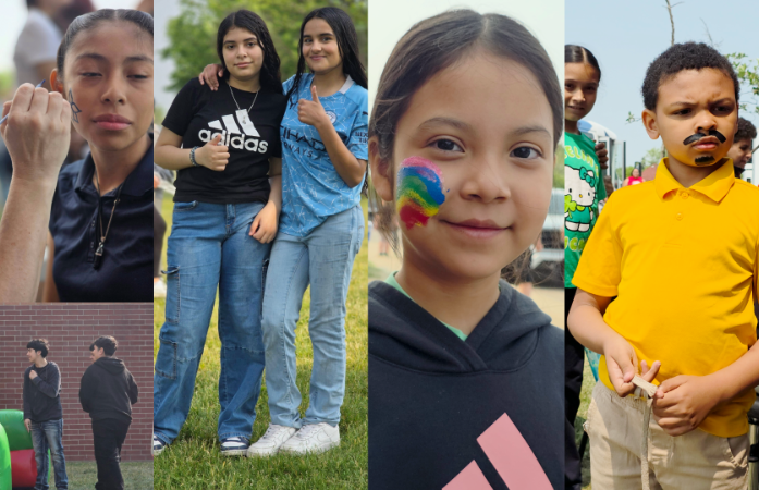 Students participating in field day activities